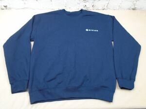 RIVIAN Electric Truck logo Crewneck SWEATSHIRT SUV Navy L Genuine. Made In USA